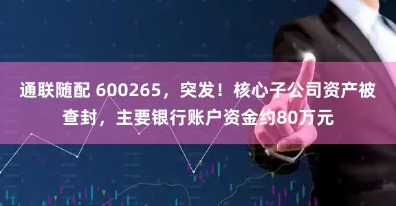 通联随配 600265，突发！核心子公司资产被查封，主要银行账户资金约80万元